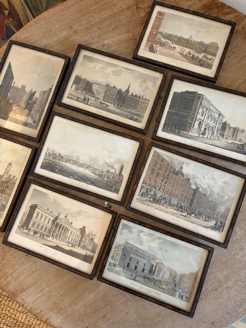 A GROUP OF 9 19THC RUDOLPH ACKERMANN'S LONDON LANDMARKS COLOURED AQUATINT 24CM - ADDITIONAL PHOTO 1