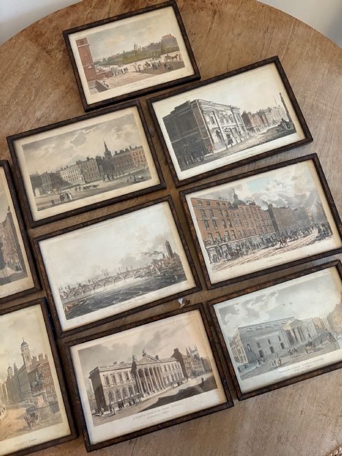 A GROUP OF 9 19THC RUDOLPH ACKERMANN'S LONDON LANDMARKS COLOURED AQUATINT 24CM - ADDITIONAL PHOTO 19