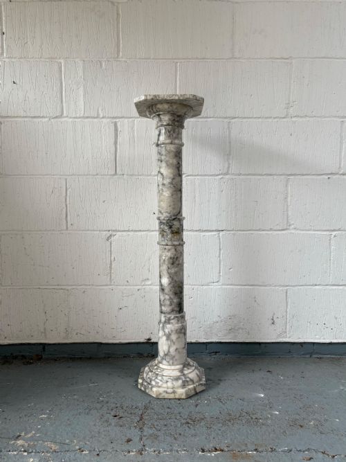 a 19th century carrara marble sectional pedestal column 94cm tall - CATEGORY: ANTIQUE MISCELLANEOUS - DATED 19TH CENTURY