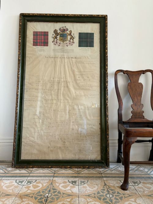 AN EARLY 20THC ANTIQUE GENEALOGY OF MACKINNON CLAN 9TH TO 19THC FRAMED 153CM - ADDITIONAL PHOTO 3