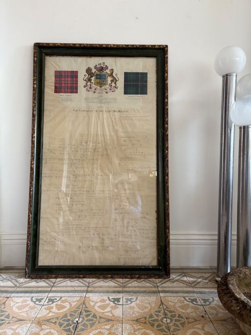 AN EARLY 20THC ANTIQUE GENEALOGY OF MACKINNON CLAN 9TH TO 19THC FRAMED 153CM - ADDITIONAL PHOTO 2