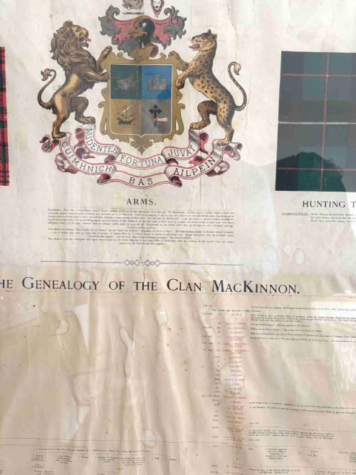 AN EARLY 20THC ANTIQUE GENEALOGY OF MACKINNON CLAN 9TH TO 19THC FRAMED 153CM - ADDITIONAL PHOTO 4