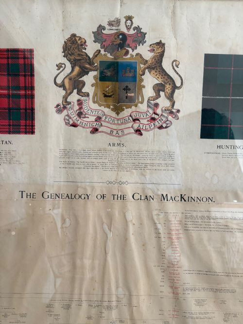 AN EARLY 20THC ANTIQUE GENEALOGY OF MACKINNON CLAN 9TH TO 19THC FRAMED 153CM - ADDITIONAL PHOTO 7