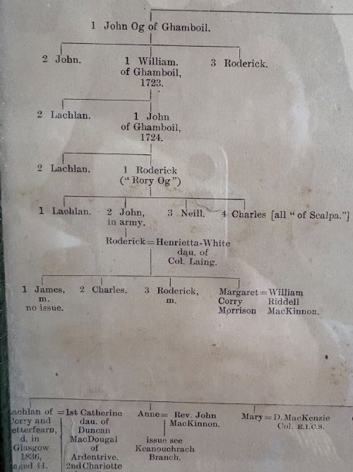 AN EARLY 20THC ANTIQUE GENEALOGY OF MACKINNON CLAN 9TH TO 19THC FRAMED 153CM - ADDITIONAL PHOTO 10
