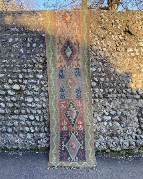 EARLY TO MID 20TH CENTURY ANATOLIAN KILIM FLAT WEAVE RUNNER 280CM CIRCA 1930 - ADDITIONAL PHOTO 1