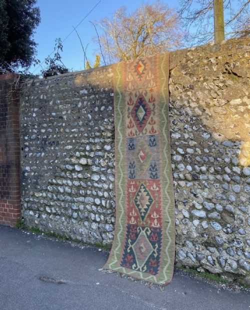 EARLY TO MID 20TH CENTURY ANATOLIAN KILIM FLAT WEAVE RUNNER 280CM CIRCA 1930 - ADDITIONAL PHOTO 3