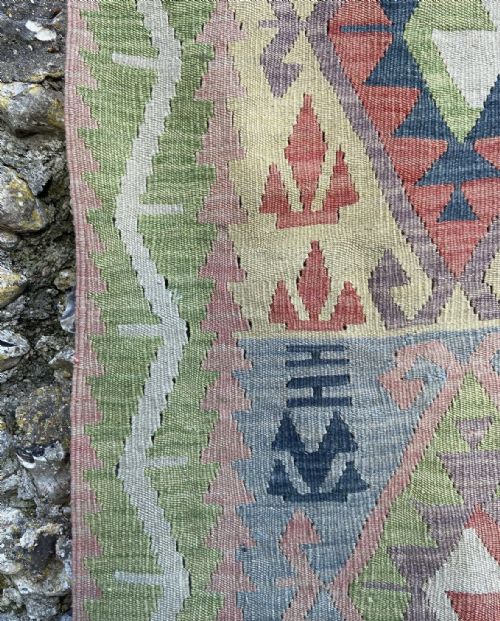 EARLY TO MID 20TH CENTURY ANATOLIAN KILIM FLAT WEAVE RUNNER 280CM CIRCA 1930 - ADDITIONAL PHOTO 5