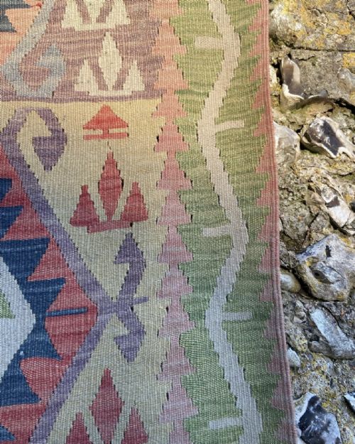 EARLY TO MID 20TH CENTURY ANATOLIAN KILIM FLAT WEAVE RUNNER 280CM CIRCA 1930 - ADDITIONAL PHOTO 6