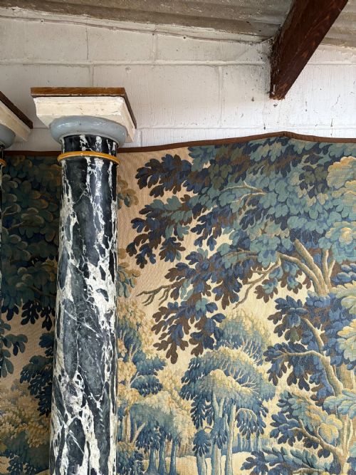 A PAIR OF SIMULATED MARBLE SOLID ARCHITECTURAL PLASTER COLUMNS 213CM C1900 - ADDITIONAL PHOTO 4