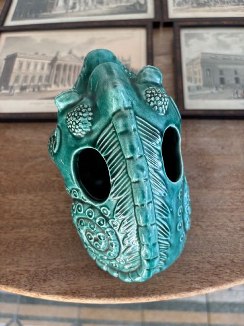 A 19THC BERMANTOFTS FAIENCE SPOON WARMER GROTESQUE BULLFROG 17CM MAKERS MARK - ADDITIONAL PHOTO 4