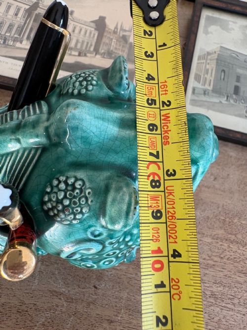 A 19THC BERMANTOFTS FAIENCE SPOON WARMER GROTESQUE BULLFROG 17CM MAKERS MARK - ADDITIONAL PHOTO 11