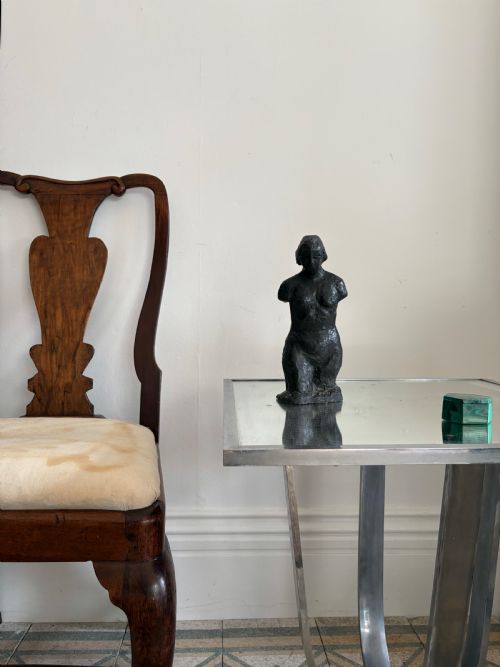 A FRENCH ART DECO MIRROR TOP SIDE OR END TABLE C1920S 49CM SQ TOP - ADDITIONAL PHOTO 3