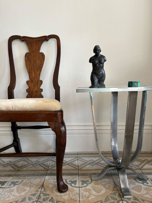 A FRENCH ART DECO MIRROR TOP SIDE OR END TABLE C1920S 49CM SQ TOP - ADDITIONAL PHOTO 4