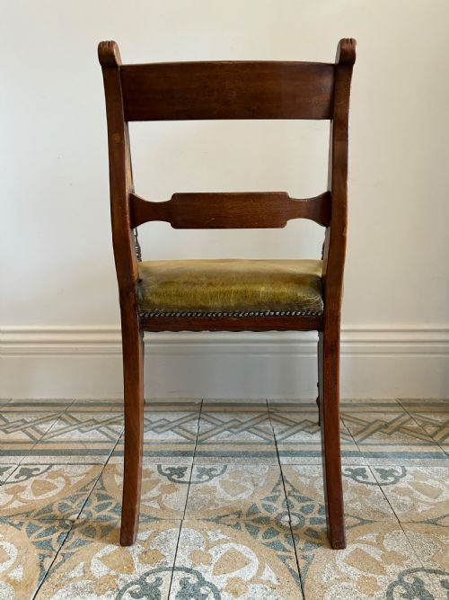 A REGENCY MAHOGANY ARMCHAIR WITH LEATHER SEAT AND SCROLLING ARMS C1820 - ADDITIONAL PHOTO 7