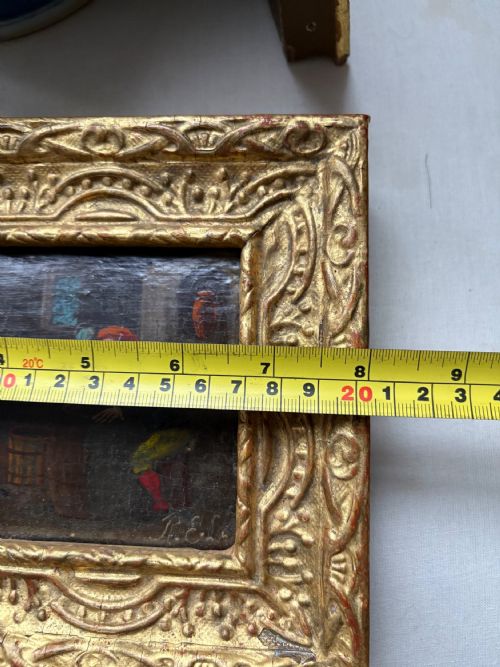 A PAIR OF LATE 17THC DUTCH SCHOOL OIL ON OAK SIGNED TAVERN SCENE CARTOONS 20CM - ADDITIONAL PHOTO 11
