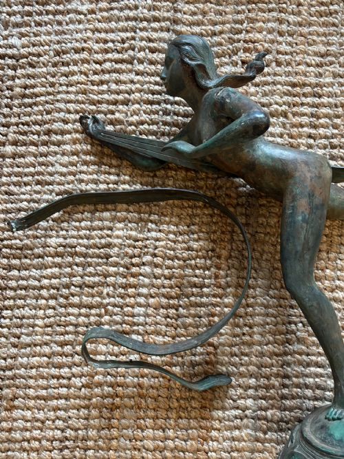 AFTER PAUL MANSHIP 18851966 ATALANTA PATINATED BRONZE ON BRASS SCULPTURE 72CM - ADDITIONAL PHOTO 8