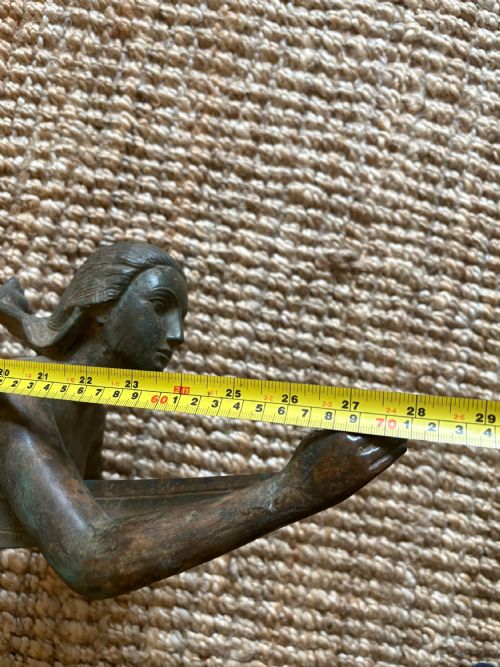 AFTER PAUL MANSHIP 18851966 ATALANTA PATINATED BRONZE ON BRASS SCULPTURE 72CM - ADDITIONAL PHOTO 13
