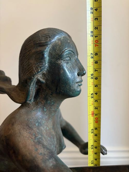 AFTER PAUL MANSHIP 18851966 ATALANTA PATINATED BRONZE ON BRASS SCULPTURE 72CM - ADDITIONAL PHOTO 14