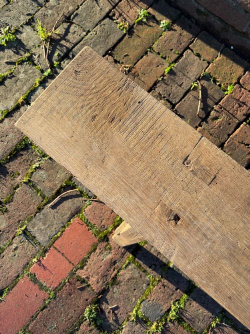 A PAIR OF FRENCH EARLY 20TH CENTURY PROVINCIAL OAK TRESTLE BENCHES 346CM - ADDITIONAL PHOTO 8