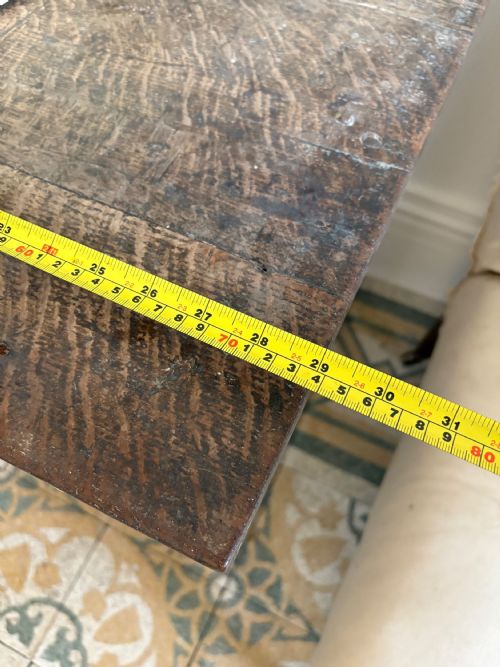 18TH CENTURY OAK COUNTRY SIDE TABLE WITH SINGLE DRAWER UNTOUCHED CONDITION 74CM - ADDITIONAL PHOTO 13