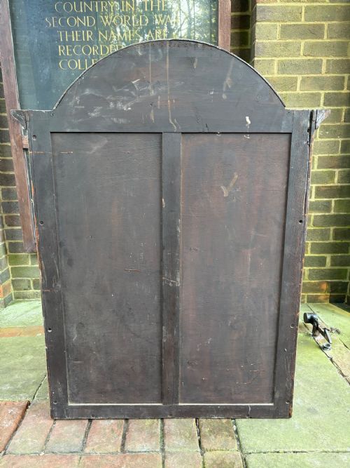 ANTIQUE GEORGE 1 STYLE WALNUT DOME TOP HANGING BOOKCASE C1920 110CM - ADDITIONAL PHOTO 9