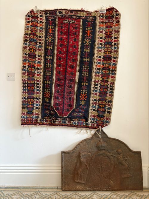 antique caucasian flat weave kilim c1900 135cm x 110cm country house rug - CATEGORY: ANTIQUE RUGS - DATED 1900