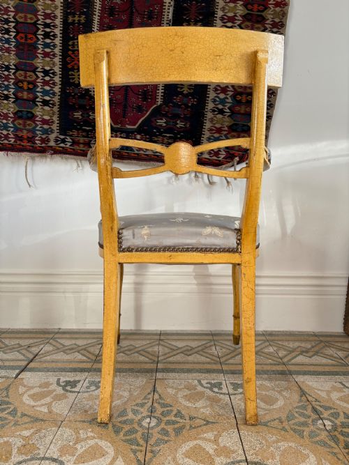 A 19TH CENTURY HAND PAINTED EMPIRE CHAIR POSSIBLY SWEDISH - ADDITIONAL PHOTO 5
