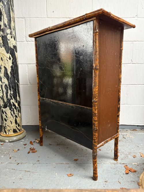 A 19TH CENTURY TIGER BAMBOO 3 SHELF BOOKCASE C1870 99CM TALL 75CM WIDE - ADDITIONAL PHOTO 5