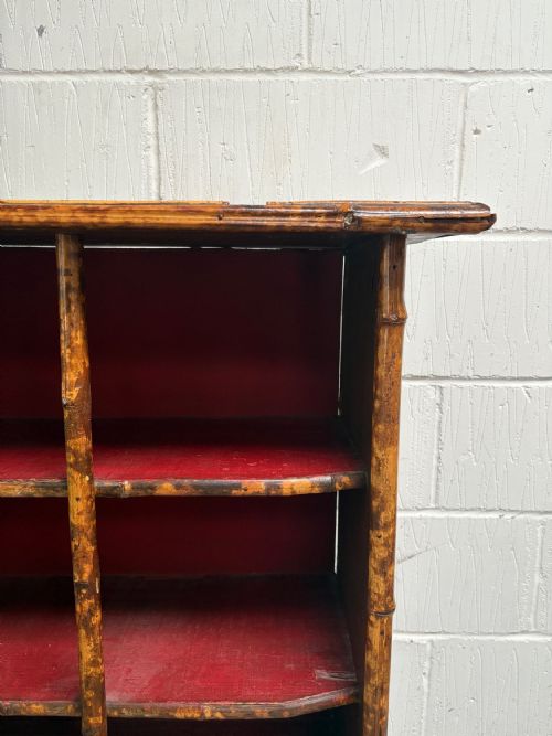 A 19TH CENTURY TIGER BAMBOO 3 SHELF BOOKCASE C1870 99CM TALL 75CM WIDE - ADDITIONAL PHOTO 7