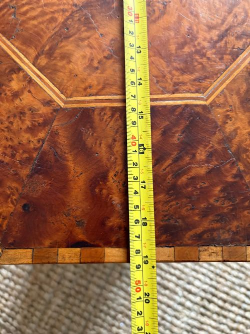 A MOORISH AMBOYNA BURR INLAID OCTAGONAL TABLE C1900 WITH ARCH LEGS 49CM WIDE - ADDITIONAL PHOTO 11
