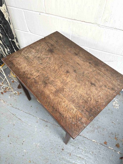 18TH CENTURY OAK COUNTRY SIDE TABLE WITH SINGLE DRAWER UNTOUCHED CONDITION 74CM - ADDITIONAL PHOTO 4