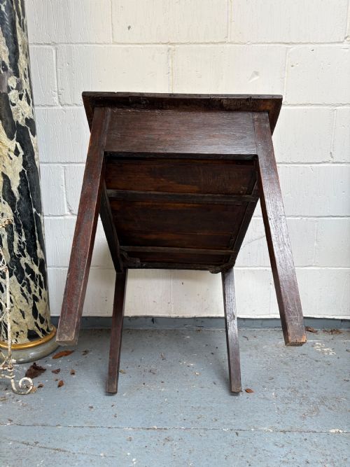 18TH CENTURY OAK COUNTRY SIDE TABLE WITH SINGLE DRAWER UNTOUCHED CONDITION 74CM - ADDITIONAL PHOTO 7