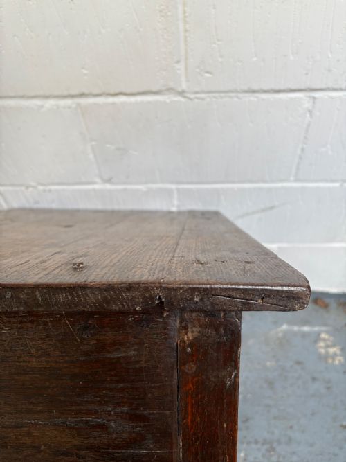 18TH CENTURY OAK COUNTRY SIDE TABLE WITH SINGLE DRAWER UNTOUCHED CONDITION 74CM - ADDITIONAL PHOTO 8