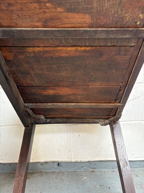 18TH CENTURY OAK COUNTRY SIDE TABLE WITH SINGLE DRAWER UNTOUCHED CONDITION 74CM - ADDITIONAL PHOTO 9