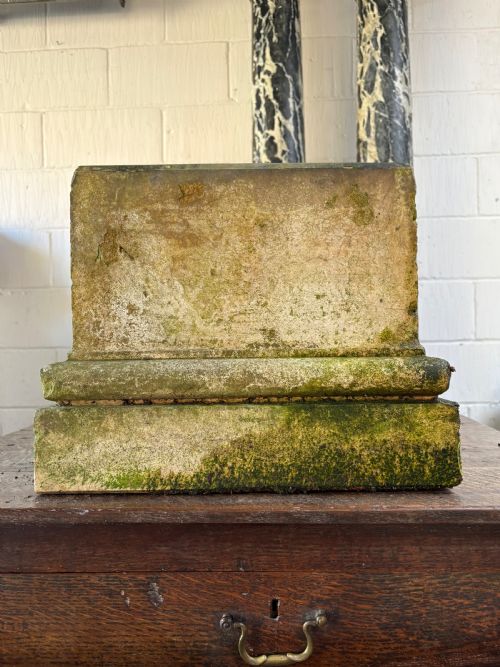 M H BLANCHARD AND SONS 19THC BUFF TERRACOTTA STONE PEDESTAL STAMPED 39CM SQ - ADDITIONAL PHOTO 3