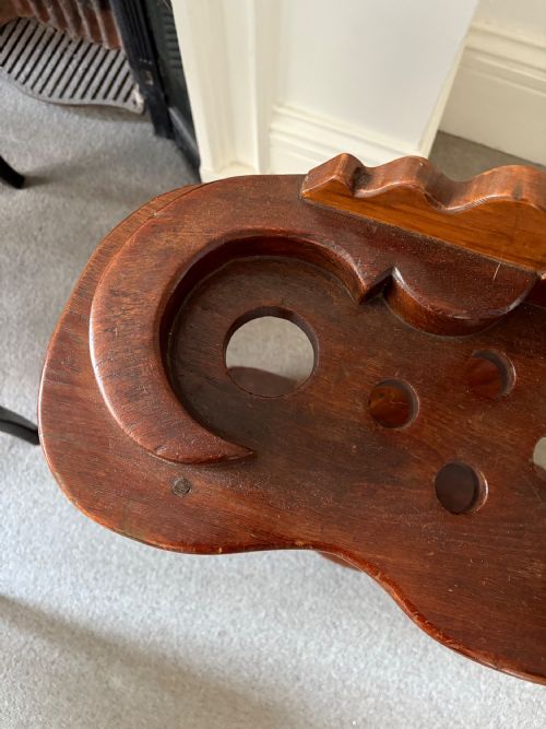 AN ANGLO INDIAN TEAK ANTIQUE HALL AND STICK STAND 198CM C1900 6 COAT HOOKS - ADDITIONAL PHOTO 4