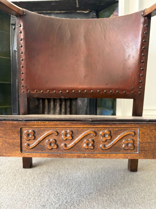 ART DECO MODERNIST BEECH AND STUDDED LEATHER READING CHAIR C1930 - ADDITIONAL PHOTO 12