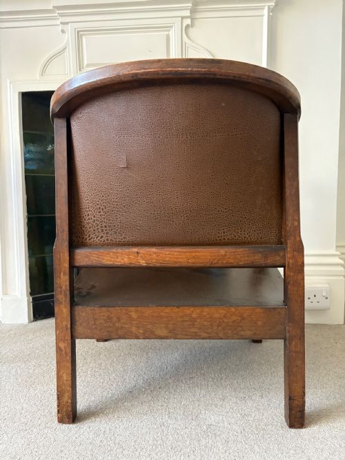 ART DECO MODERNIST BEECH AND STUDDED LEATHER READING CHAIR C1930 - ADDITIONAL PHOTO 13