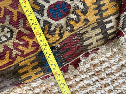 ANTIQUE CAUCASIAN FLAT WEAVE KILIM C1900 200 X 120CM COUNTRY HOUSE RUG - ADDITIONAL PHOTO 8
