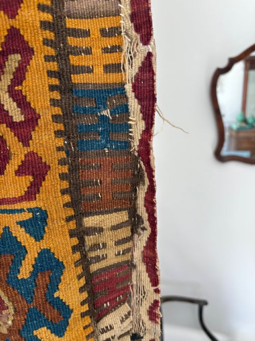 ANTIQUE CAUCASIAN FLAT WEAVE KILIM C1900 200 X 120CM COUNTRY HOUSE RUG - ADDITIONAL PHOTO 12