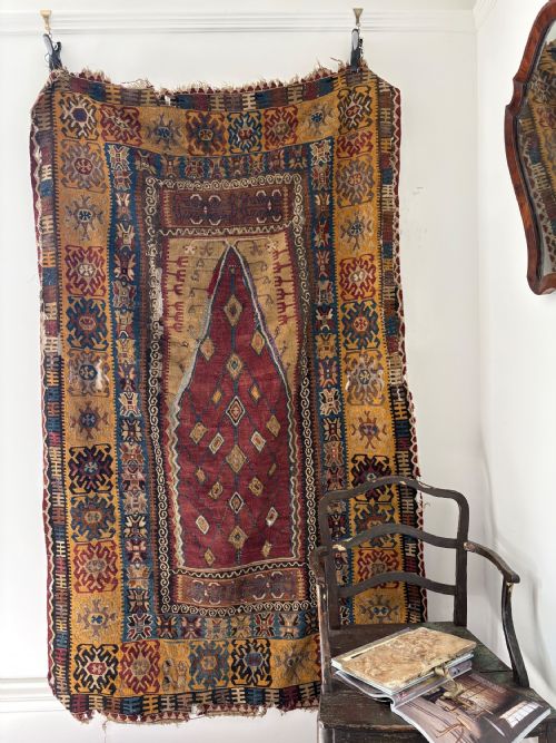 ANTIQUE CAUCASIAN FLAT WEAVE KILIM C1900 200 X 120CM COUNTRY HOUSE RUG - ADDITIONAL PHOTO 13