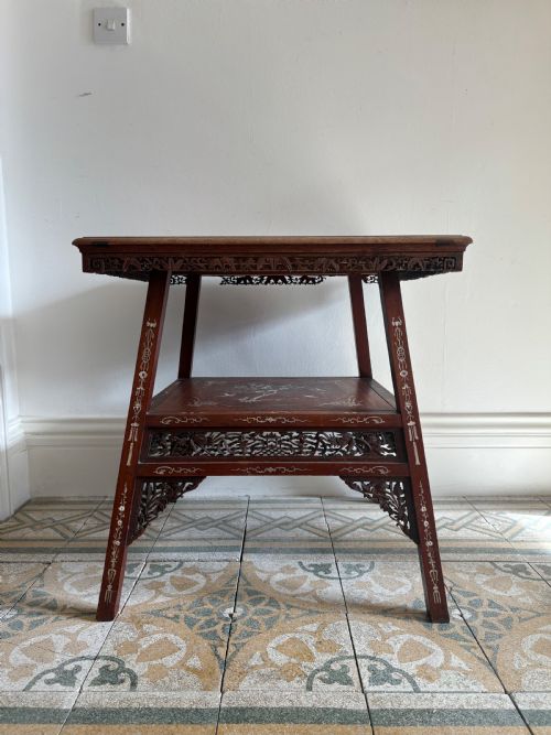 A CHINESE HARDWOOD BONEINLAID 2 TIER OCCASIONAL OR CENTRE TABLE C19001920 - ADDITIONAL PHOTO 1