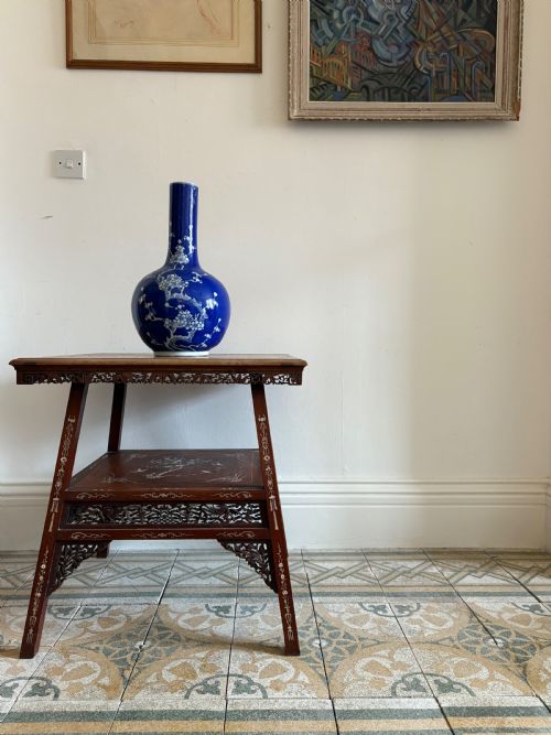 A CHINESE HARDWOOD BONEINLAID 2 TIER OCCASIONAL OR CENTRE TABLE C19001920 - ADDITIONAL PHOTO 2