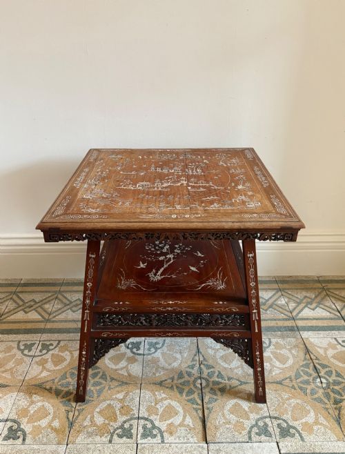 A CHINESE HARDWOOD BONEINLAID 2 TIER OCCASIONAL OR CENTRE TABLE C19001920 - ADDITIONAL PHOTO 6