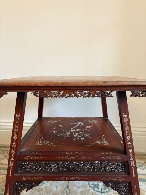 A CHINESE HARDWOOD BONEINLAID 2 TIER OCCASIONAL OR CENTRE TABLE C19001920 - ADDITIONAL PHOTO 4