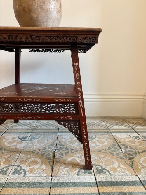 A CHINESE HARDWOOD BONEINLAID 2 TIER OCCASIONAL OR CENTRE TABLE C19001920 - ADDITIONAL PHOTO 5