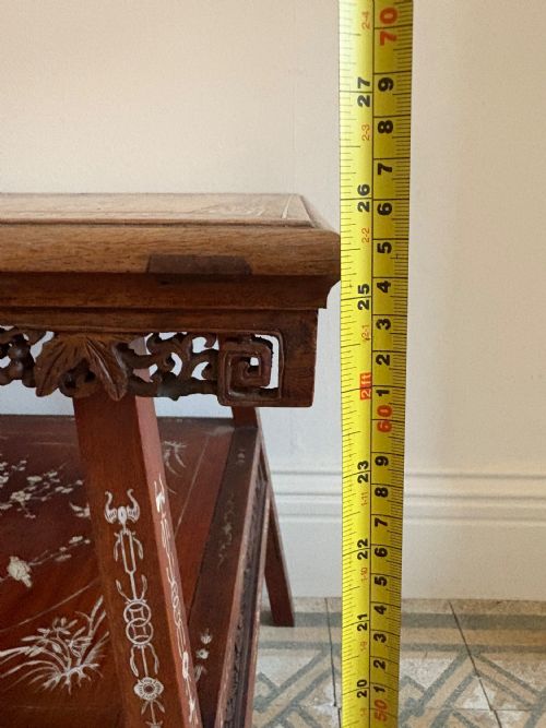 A CHINESE HARDWOOD BONEINLAID 2 TIER OCCASIONAL OR CENTRE TABLE C19001920 - ADDITIONAL PHOTO 12