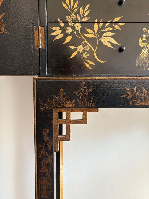 A CHINOISERIE 2 DOOR LACQUER CABINET ON STAND C193050S 152CM TALL - ADDITIONAL PHOTO 4
