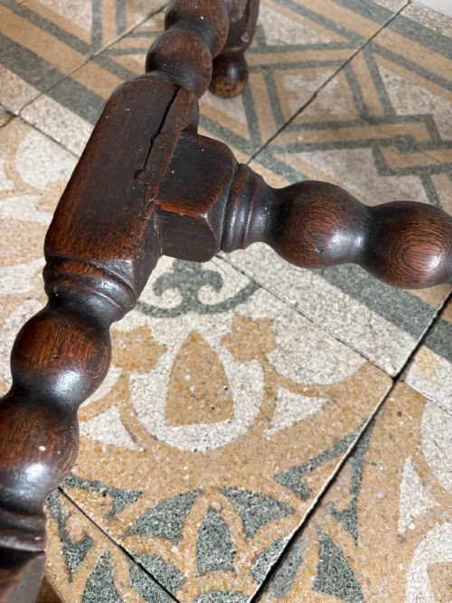 A 17THC AND LATER ENGLISH OAK 2 PLANK SIDE TABLE BOBBIN TURNED LEGS 70CM WIDE - ADDITIONAL PHOTO 14