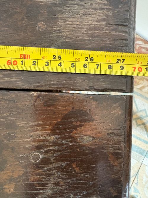 A 17THC AND LATER ENGLISH OAK 2 PLANK SIDE TABLE BOBBIN TURNED LEGS 70CM WIDE - ADDITIONAL PHOTO 18